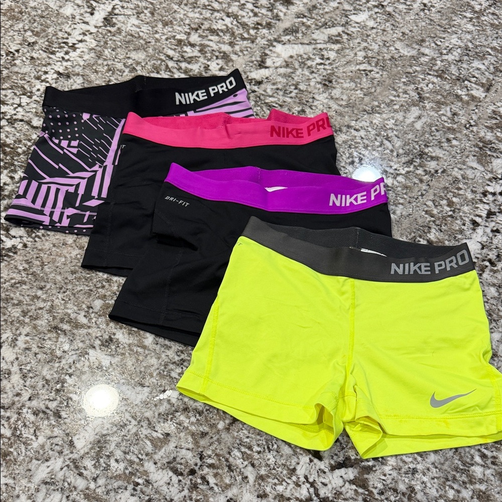 Nike Pro - Dri-Fit Women's Athletic Shorts - Black, Pink, Purple, Neon Yellow